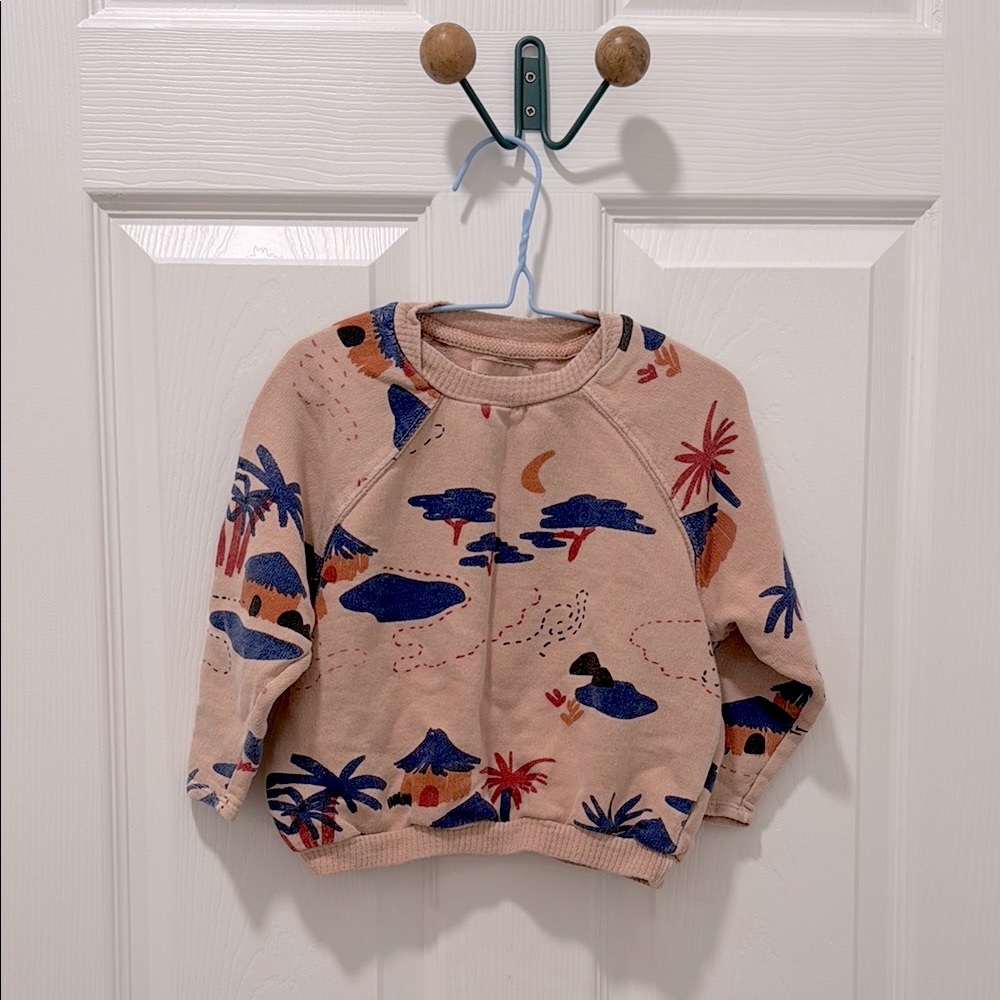 Bobo Choses girl Beige Graphic Sweatshirt 2T-3T